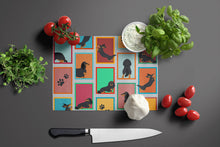 Load image into Gallery viewer, Lots of Longhaired Black Tan Dachshund Glass Cutting Boards – Durable, Decorative Kitchen Art Large