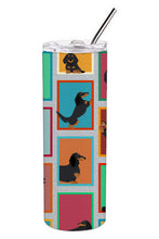 Load image into Gallery viewer, Lots of Longhaired Black Tan Dachshund Stainless Steel 20 oz Skinny Tumbler