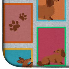 Load image into Gallery viewer, Lots of Longhaired Red Dachshund Dish Drying Mat