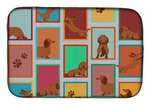 Load image into Gallery viewer, Lots of Longhaired Red Dachshund Dish Drying Mat