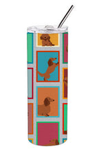 Load image into Gallery viewer, Lots of Longhaired Red Dachshund Stainless Steel 20 oz Skinny Tumbler