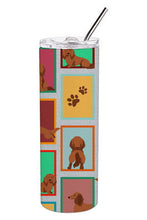Load image into Gallery viewer, Lots of Longhaired Red Dachshund Stainless Steel 20 oz Skinny Tumbler