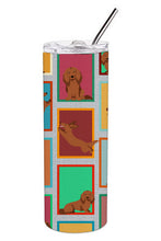 Load image into Gallery viewer, Lots of Longhaired Red Dachshund Stainless Steel 20 oz Skinny Tumbler