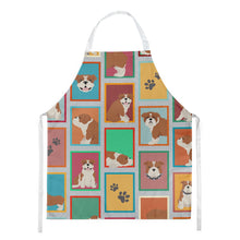 Load image into Gallery viewer, Lots of Red and White English Bulldog Apron – Artist-Designed Kitchen, BBQ &amp; Craft Apron