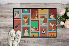 Load image into Gallery viewer, Lots of Red and White English Bulldog Doormat - 24x36 Decorative Floor Mat – Indoor/Outdoor Rug with Artistic Flair