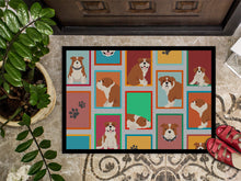 Load image into Gallery viewer, Lots of Red and White English Bulldog Doormat - 24x36 Decorative Floor Mat – Indoor/Outdoor Rug with Artistic Flair