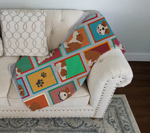 Load image into Gallery viewer, Lots of Red and White English Bulldog Quilted Blanket 50x60