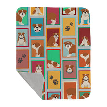 Load image into Gallery viewer, Lots of Red and White English Bulldog Quilted Blanket 50x60