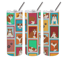 Load image into Gallery viewer, Lots of Red and White English Bulldog Stainless Steel 20 oz Skinny Tumbler