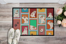 Load image into Gallery viewer, Lots of Piebald English Bulldog Doormat - 24x36 Decorative Floor Mat – Indoor/Outdoor Rug with Artistic Flair