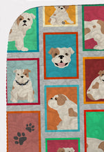 Load image into Gallery viewer, Lots of Piebald English Bulldog Quilted Blanket 50x60