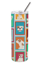 Load image into Gallery viewer, Lots of Piebald English Bulldog Stainless Steel 20 oz Skinny Tumbler