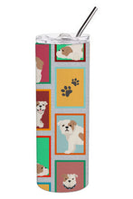 Load image into Gallery viewer, Lots of Piebald English Bulldog Stainless Steel 20 oz Skinny Tumbler