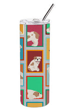 Load image into Gallery viewer, Lots of Piebald English Bulldog Stainless Steel 20 oz Skinny Tumbler