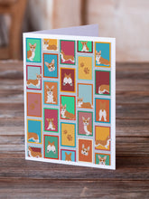 Load image into Gallery viewer, Lots of Red and White Pembroke Corgi Greeting Cards -  Blank Note Cards – 8-Pack of Artist-Designed Cards with Envelopes