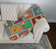 Load image into Gallery viewer, Lots of Red and White Pembroke Corgi Quilted Blanket 50x60