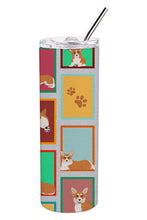 Load image into Gallery viewer, Lots of Red and White Pembroke Corgi Stainless Steel 20 oz Skinny Tumbler