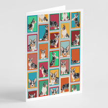 Load image into Gallery viewer, Lots of Blue Merle Welsh Cardigan Corgi Greeting Cards -  Blank Note Cards – 8-Pack of Artist-Designed Cards with Envelopes