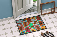 Load image into Gallery viewer, Lots of Chocolate and Tan Dachshund Doormat - 18x27 Decorative Floor Mat – Indoor/Outdoor Rug with Artistic Flair