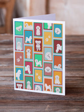 Load image into Gallery viewer, Lots of Bichon Frise Greeting Cards -  Blank Note Cards – 8-Pack of Artist-Designed Cards with Envelopes