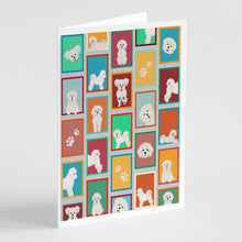 Load image into Gallery viewer, Lots of Bichon Frise Greeting Cards -  Blank Note Cards – 8-Pack of Artist-Designed Cards with Envelopes