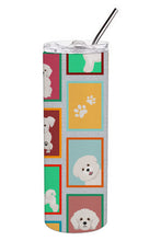 Load image into Gallery viewer, Lots of Bichon Frise Stainless Steel 20 oz Skinny Tumbler