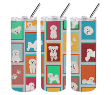 Load image into Gallery viewer, Lots of Bichon Frise Stainless Steel 20 oz Skinny Tumbler