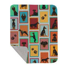 Load image into Gallery viewer, Lots of Doberman Pinscher Quilted Blanket 50x60