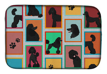 Load image into Gallery viewer, Lots of Black Standard Poodle Dish Drying Mat