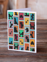 Load image into Gallery viewer, Lots of Black Standard Poodle Greeting Cards -  Blank Note Cards – 8-Pack of Artist-Designed Cards with Envelopes