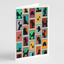 Load image into Gallery viewer, Lots of Black Standard Poodle Greeting Cards -  Blank Note Cards – 8-Pack of Artist-Designed Cards with Envelopes