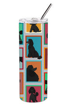 Load image into Gallery viewer, Lots of Black Standard Poodle Stainless Steel 20 oz Skinny Tumbler