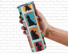 Load image into Gallery viewer, Lots of Black Standard Poodle Stainless Steel 20 oz Skinny Tumbler