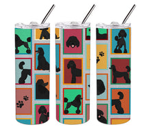 Load image into Gallery viewer, Lots of Black Standard Poodle Stainless Steel 20 oz Skinny Tumbler