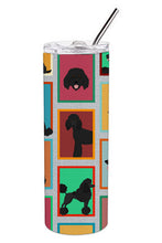 Load image into Gallery viewer, Lots of Black Standard Poodle Stainless Steel 20 oz Skinny Tumbler
