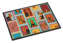 Load image into Gallery viewer, Lots of Black and Tan Yorkie Doormat - 24x36 Decorative Floor Mat – Indoor/Outdoor Rug with Artistic Flair