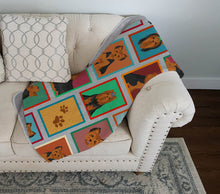 Load image into Gallery viewer, Lots of Black and Tan Yorkie Quilted Blanket 50x60
