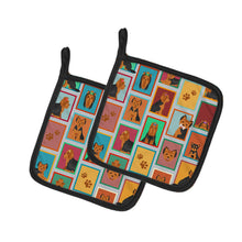 Load image into Gallery viewer, Lots of Black and Tan Yorkie Pot Holders - Set of 2 Decorative Kitchen Helpers | Made in the USA