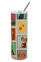 Load image into Gallery viewer, Lots of Black and Tan Yorkie Stainless Steel 20 oz Skinny Tumbler