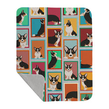 Load image into Gallery viewer, Lots of Tricolor Cardigan Corgi Quilted Blanket 50x60