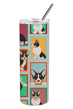 Load image into Gallery viewer, Lots of Tricolor Cardigan Corgi Stainless Steel 20 oz Skinny Tumbler