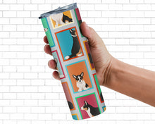 Load image into Gallery viewer, Lots of Tricolor Cardigan Corgi Stainless Steel 20 oz Skinny Tumbler