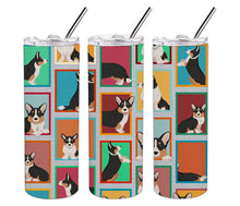 Load image into Gallery viewer, Lots of Tricolor Cardigan Corgi Stainless Steel 20 oz Skinny Tumbler