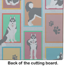 Load image into Gallery viewer, Lots of Siberian Husky Glass Cutting Boards – Durable, Decorative Kitchen Art Large