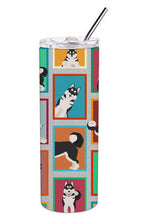 Load image into Gallery viewer, Lots of Siberian Husky Stainless Steel 20 oz Skinny Tumbler