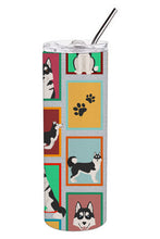 Load image into Gallery viewer, Lots of Siberian Husky Stainless Steel 20 oz Skinny Tumbler
