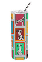 Load image into Gallery viewer, Lots of Harlequin Natural Ears Great Dane Stainless Steel 20 oz Skinny Tumbler