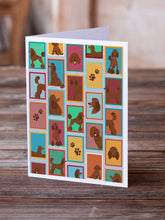 Load image into Gallery viewer, Lots of Chocolate Standard Poodle Greeting Cards -  Blank Note Cards – 8-Pack of Artist-Designed Cards with Envelopes