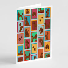 Load image into Gallery viewer, Lots of Chocolate Standard Poodle Greeting Cards -  Blank Note Cards – 8-Pack of Artist-Designed Cards with Envelopes