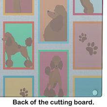 Load image into Gallery viewer, Lots of Chocolate Standard Poodle Glass Cutting Boards – Durable, Decorative Kitchen Art Large